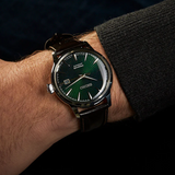 Seiko Presage Cocktail Time Automatic Green Dial Brown Leather Strap Watch for Men - SRPD37J1
