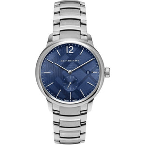 Burberry Classic Blue Dial Silver Steel Strap Watch for Men - BU10007