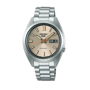 Seiko 5 Sports SNXS Series Automatic Beige Dial Silver Steel Strap Watch for Men - SRPK91K1