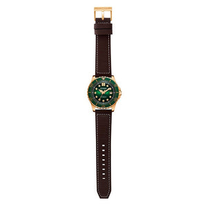 Citizen Mechanical Automatic Green Dial Brown Leather Strap Watch for Men - NJ0173-18X
