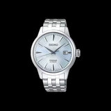 Seiko Presage Cocktail Time Automatic Ice Blue Dial Silver Steel Strap Watch for Men - SRPE19J1