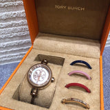 Tory Burch Riva Rose Gold Dial Rose Gold Steel Strap Watch for Women - TBW4037