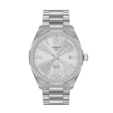 Tissot PRC 100 Solar Quartz Silver Dial Silver Steel Strap Watch for Men - T151.422.11.031.00