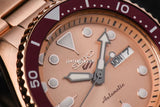 Seiko 5 Sports 55th Anniversary Limited Edition Rose Gold Dial Rose Gold Steel Strap Watch for Men - SRPK08K1