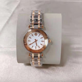 Tory Burch Classic T White Dial Two Tone Steel Strap Watch for Women - TBW9011