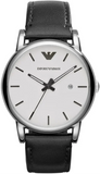 Emporio Armani Luigi White Dial Black Leather Strap Watch for Men - AR1694