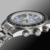 Seiko Speedtimer Solar US Special Edition Blue Dial Silver Steel Strap Watch for Men - SSC931