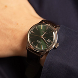 Seiko Presage Cocktail Time Automatic Green Dial Brown Leather Strap Watch for Men - SRPD37J1