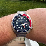 Seiko Prospex PADI Special Edition Automatic Blue Dial Silver Steel Strap Watch for Men - SRPE99