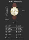 Emporio Armani Minimalist Quartz Gold Dial Brown Leather Strap Watch for Men - AR11610
