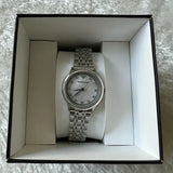 Emporio Armani Alpha Mother of Pearl Dial Silver Steel Strap Watch for Women - AR1803