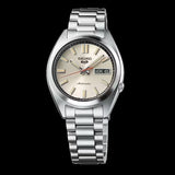 Seiko 5 Sports SNXS Series Automatic Beige Dial Silver Steel Strap Watch for Men - SRPK91K1