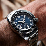 Seiko Prospex Marinemaster Automatic Scuba Divers Blue Dial Silver Steel Strap Watch for Men - SPB187J1