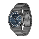 Hugo Boss Candor Chronograph Blue Dial Grey Steel Strap Watch for Men - 1514223