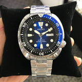 Seiko Prospex Deep Blue Batman Turtle Diver's Automatic Blue Dial Silver Steel Strap Watch for Men - SRPC25J1