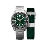 Seiko Prospex 140th Anniversary Limited Edition Automatic Scuba Divers Green Dial Silver Steel Strap Watch for Men - SPB207J1