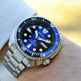 Seiko Prospex Deep Blue Batman Turtle Diver's Automatic Blue Dial Silver Steel Strap Watch for Men - SRPC25J1