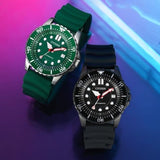 Citizen Mechanical Automatic Green Dial Green Rubber Strap Watch for Men - NJ0129-10X