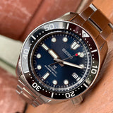 Seiko Prospex Marinemaster Automatic Scuba Divers Blue Dial Silver Steel Strap Watch for Men - SPB187J1
