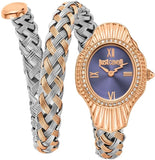 Just Cavalli Twined Blue Dial Two Tone Steel Strap Watch for Women - JC1L305M0065