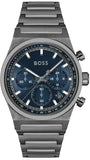 Hugo Boss Candor Chronograph Blue Dial Grey Steel Strap Watch for Men - 1514223