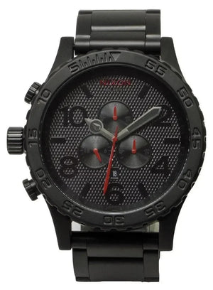 Nixon 51-30 Chronograph Black Dial Black Steel Strap Watch for Men - A083-2298