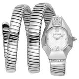 Just Cavalli Lunara Silver Dial Silver Steel Strap Watch for Women - JC1L397M0015