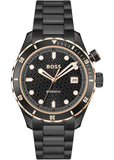 Hugo Boss Bossmatic Automatic Black Dial Black Steel Strap Watch for Men - 1514215