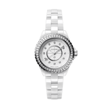 Chanel J12 Quartz Diamonds White Dial White Steel Strap Watch for Women - J12 H6418