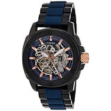 Fossil Modern Machine Automatic Skeleton Blue Dial Two Tone Steel Strap Watch for Men - ME3133