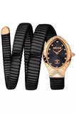 Just Cavalli Serpente Metallica Diamonds Black Dial Black Steel Strap Watch for Women - JC1L208M0085