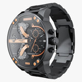 Diesel Big Daddy Chronograph Black Dial Black Steel Strap Watch For Men - DZ7312