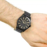 Armani Exchange Nico Analog Black Dial Black Steel Strap Watch For Men - AX7102