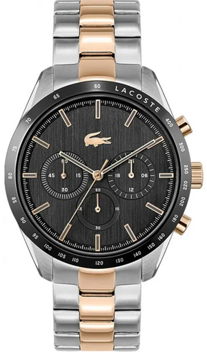 Lacoste Boston Gray Dial Two Tone Steel Strap Watch for Men - 2011112