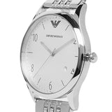 Emporio Armani Classic Silver Dial Silver Steel Strap Watch For Men - AR1867