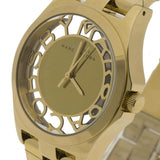 Marc Jacobs Henry Transparent Gold Dial Gold Steel Strap Watch for Women - MBM3206
