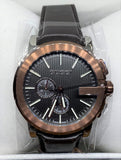 Gucci G Chrono Black Dial Brown Leather Strap Watch For Men - YA101202