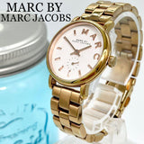Marc Jacobs Baker White Dial Gold Steel Strap Watch for Women - MBM3247