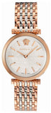 Versace V-Twist White Dial Two Tone Mesh Bracelet Watch for Women - VELS00719
