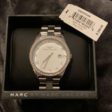 Marc Jacobs Henry Diamonds White Dial Silver Steel Strap Watch for Women - MBM3044