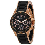Marc Jacobs Rock Chronograph Black Dial Black Silicone Strap Watch for Women - MBM2553