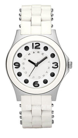 Marc Jacobs Pelly White Dial White Silicone Strap Watch for Women - MBM2503