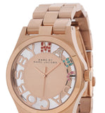 Marc Jacobs Henry Skeleton Rose Gold Dial Rose Gold Steel Strap Watch for Women - MBM3264