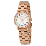 Marc Jacobs Baker Dexter White Dial Rose Gold Steel Strap Watch for Women - MBM3443