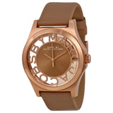 Marc Jacobs Henry Dinky Skeleton Beige Dial Beige Leather Strap Watch for Women - MBM1245