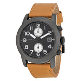 Marc Jacobs Larry Chronograph Black Dial Brown Leather Strap Watch for Men - MBM5053