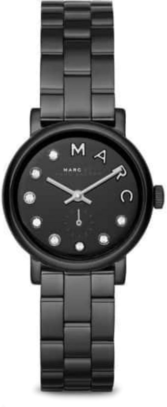 Marc Jacobs Marc Black Dial Black Steel Strap Watch for Women - MBM8673