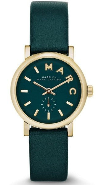 Marc Jacobs Baker Mini Green Dial Green Leather Strap Watch for Women - MBM1272