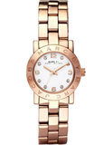 Marc Jacobs Mini Amy White Dial Rose Gold Steel Strap Watch for Women - MBM3078