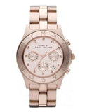 Marc Jacobs Blade Chronograph Rose Gold Dial Rose Gold Steel Strap Watch for Women - MBM3102